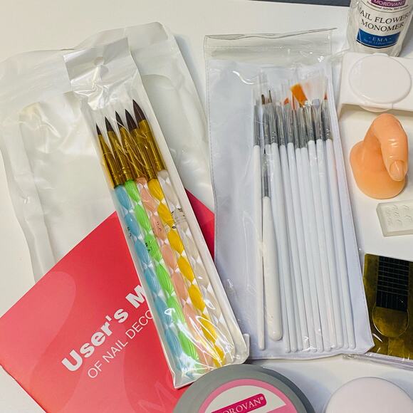 Morovan Professional Acrylic Nail Kit - Glitter Acrylic Powder 21 Piece Lot - Picture 2 of 10